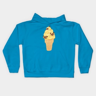 Ice Cream Cone Pugs Kids Hoodie